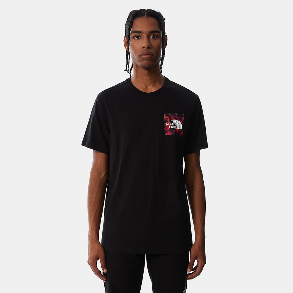 The North Face T-Shirts Mens Australia - The North Face Fine Black Camo Print (JDW-021647)